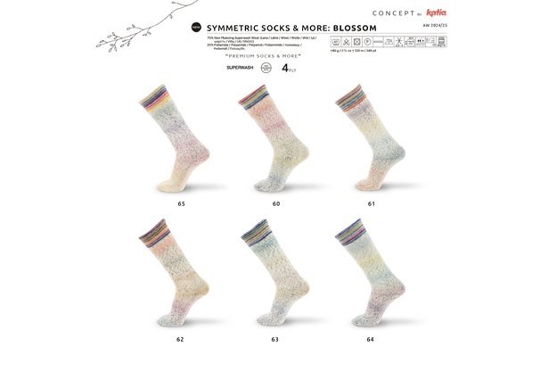 Concept by Katia Symmetric Socks & More - Blossom siūlai 62