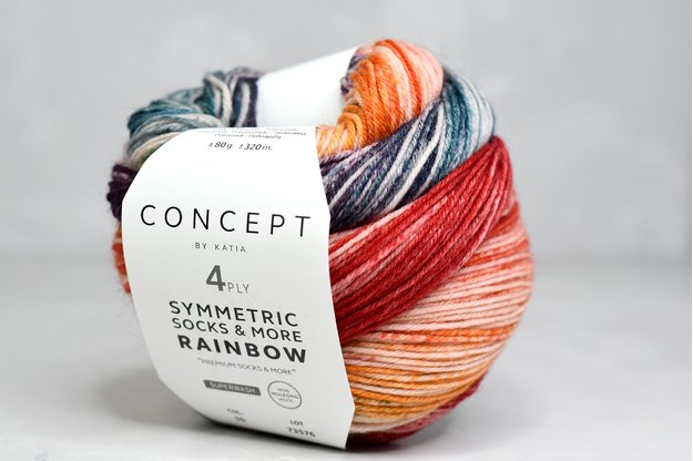 Concept by Katia Symmetric Socks & More - Rainbow siūlai 50